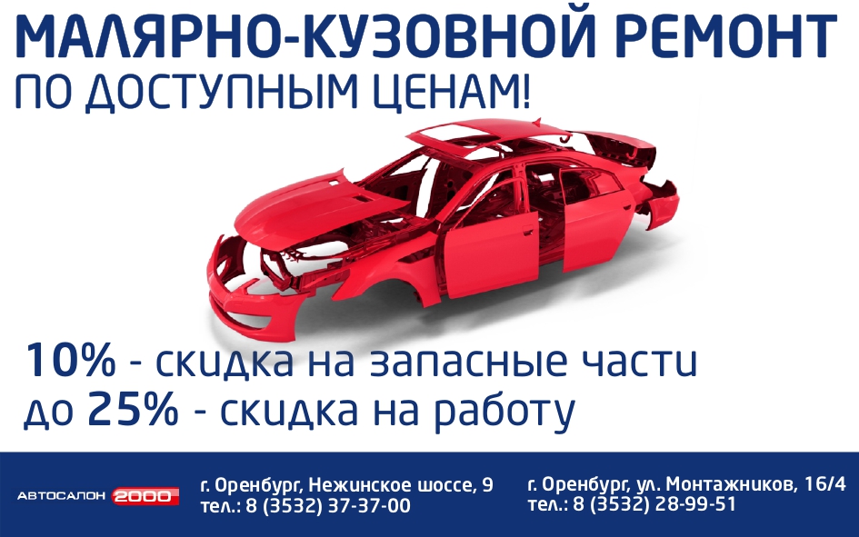 Выгодное предложение на малярно-кузовные работы